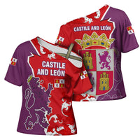 Castile and León Flag Cross Shoulder Shirt Autonomous Community of Spain - Wonder Print Shop