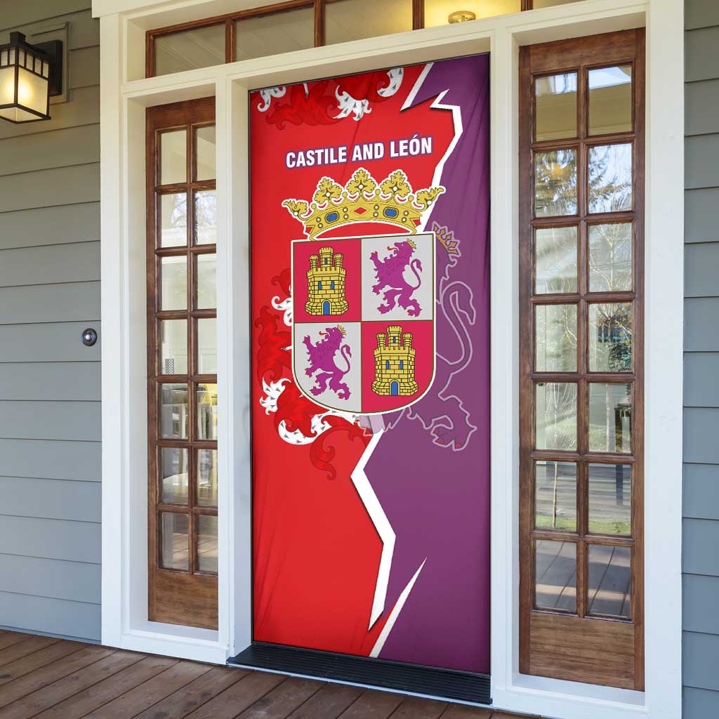 Castile and León Flag Door Cover Autonomous Community of Spain - Wonder Print Shop