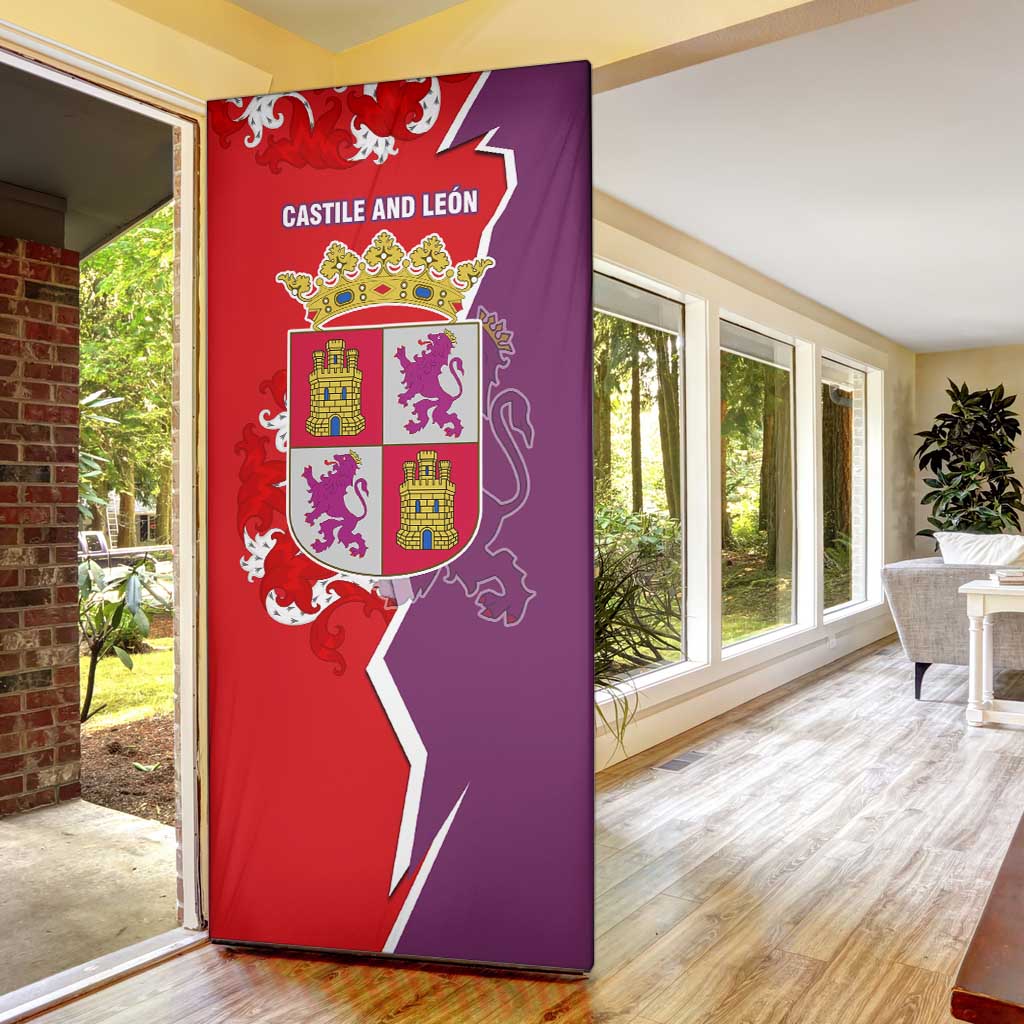 Castile and León Flag Door Cover Autonomous Community of Spain - Wonder Print Shop