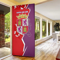 Castile and León Flag Door Cover Autonomous Community of Spain - Wonder Print Shop