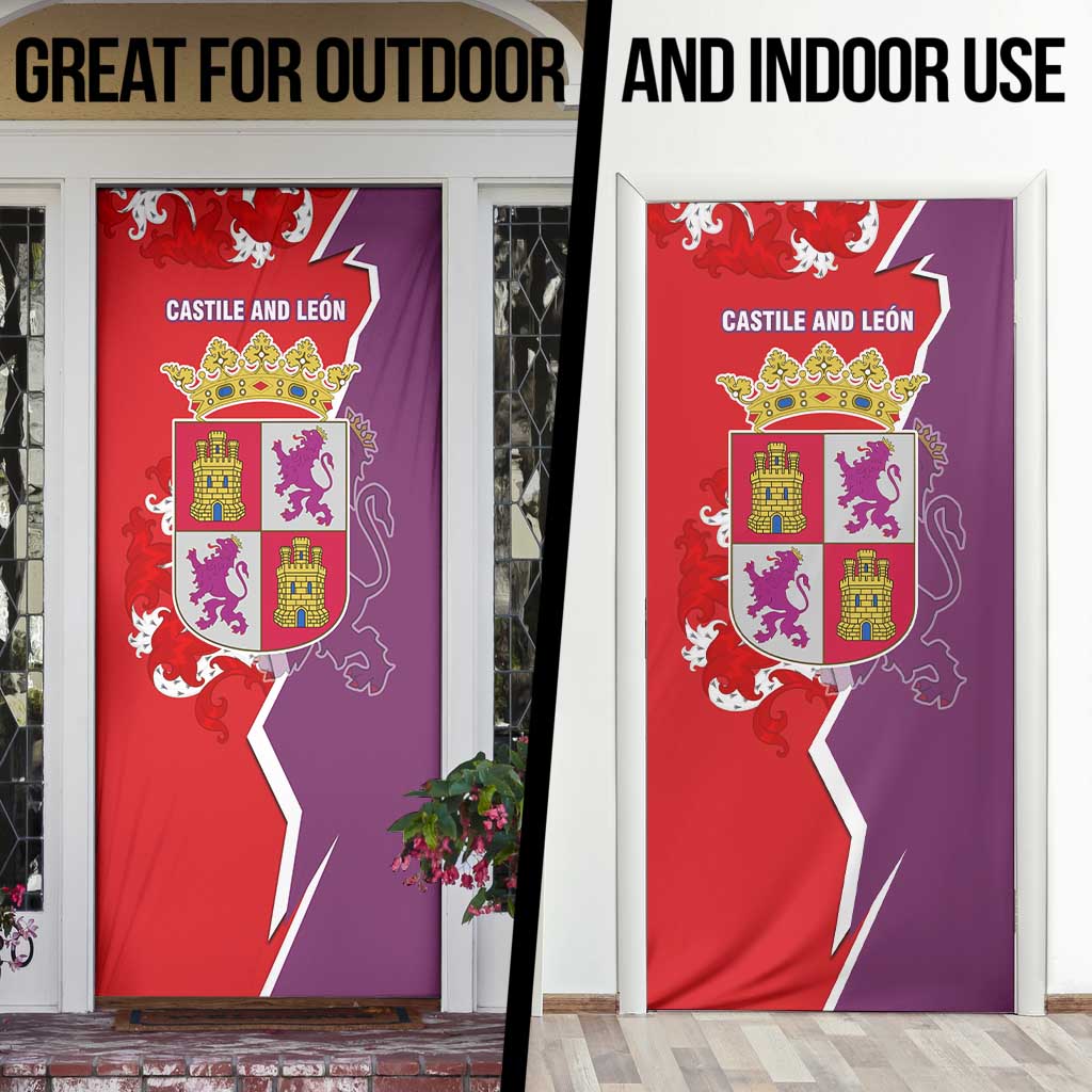 Castile and León Flag Door Cover Autonomous Community of Spain - Wonder Print Shop