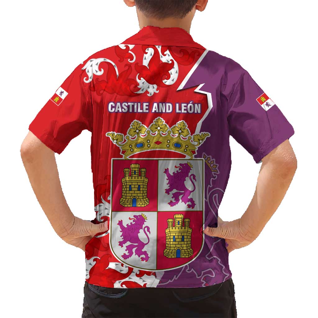 Castile and León Flag Family Matching Off Shoulder Maxi Dress and Hawaiian Shirt Autonomous Community of Spain - Wonder Print Shop