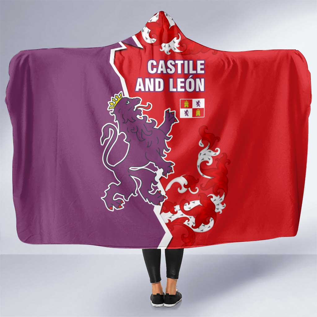 Castile and León Flag Hooded Blanket Autonomous Community of Spain - Wonder Print Shop