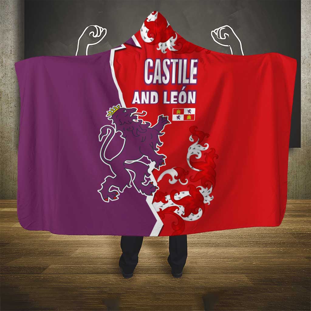 Castile and León Flag Hooded Blanket Autonomous Community of Spain - Wonder Print Shop
