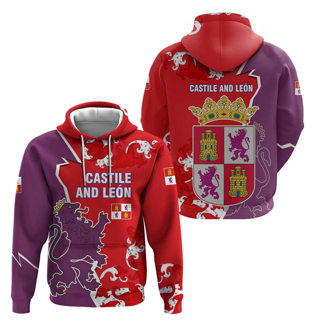 Castile and León Flag Hoodie Autonomous Community of Spain - Wonder Print Shop