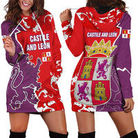 Castile and León Flag Hoodie Dress Autonomous Community of Spain - Wonder Print Shop