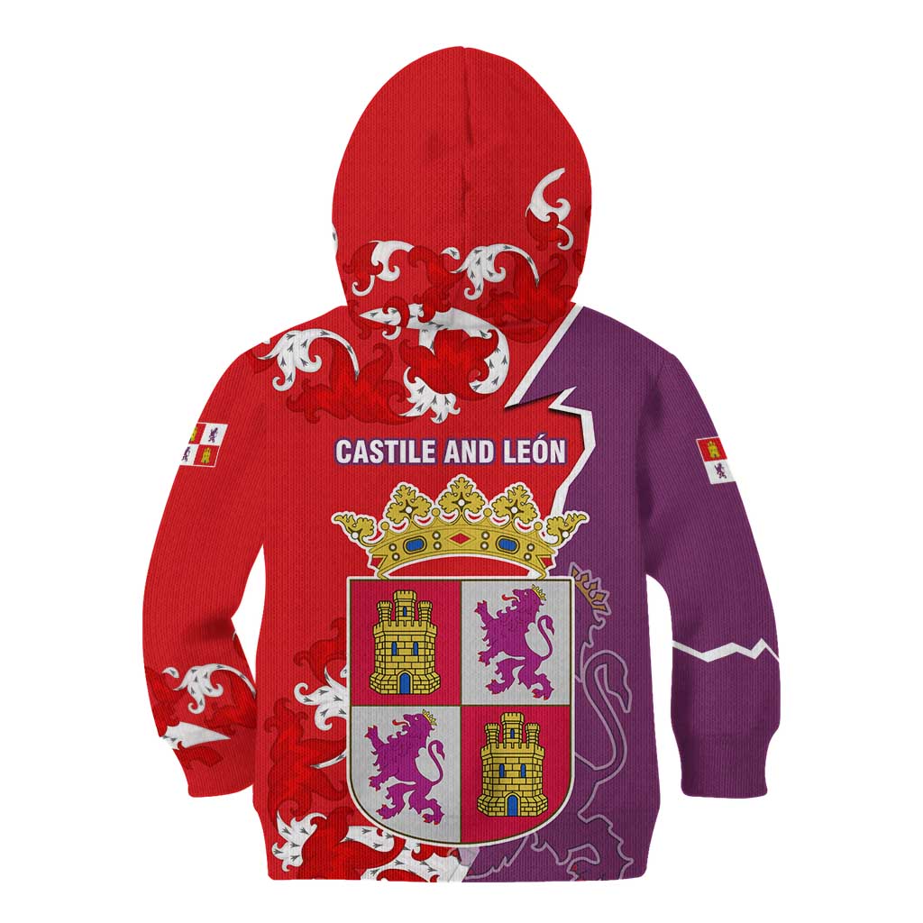 Castile and León Flag Kid Hoodie Autonomous Community of Spain - Wonder Print Shop
