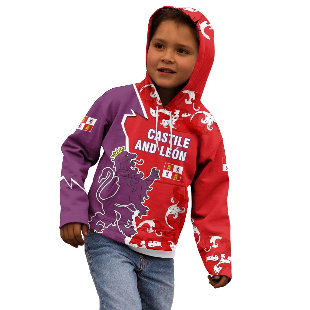 Castile and León Flag Kid Hoodie Autonomous Community of Spain - Wonder Print Shop