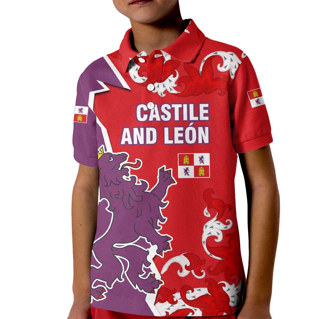 Castile and León Flag Kid Polo Shirt Autonomous Community of Spain - Wonder Print Shop