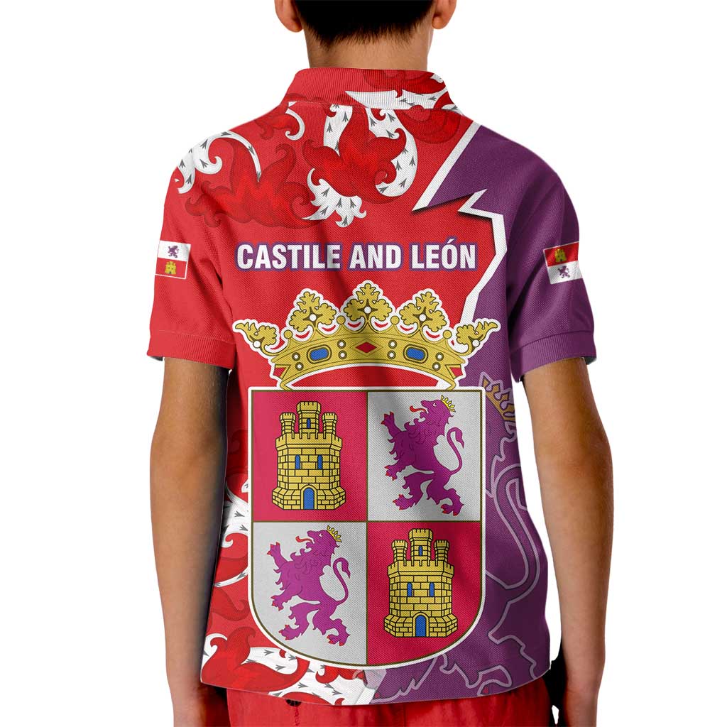 Castile and León Flag Kid Polo Shirt Autonomous Community of Spain - Wonder Print Shop
