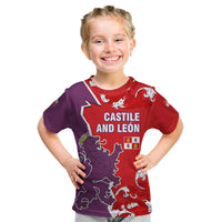 Castile and León Flag Kid T Shirt Autonomous Community of Spain - Wonder Print Shop