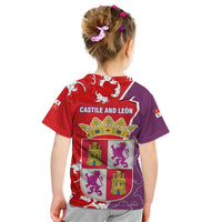 Castile and León Flag Kid T Shirt Autonomous Community of Spain - Wonder Print Shop