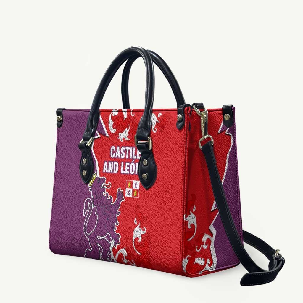 Castile and León Flag Leather Bag Autonomous Community of Spain - Wonder Print Shop