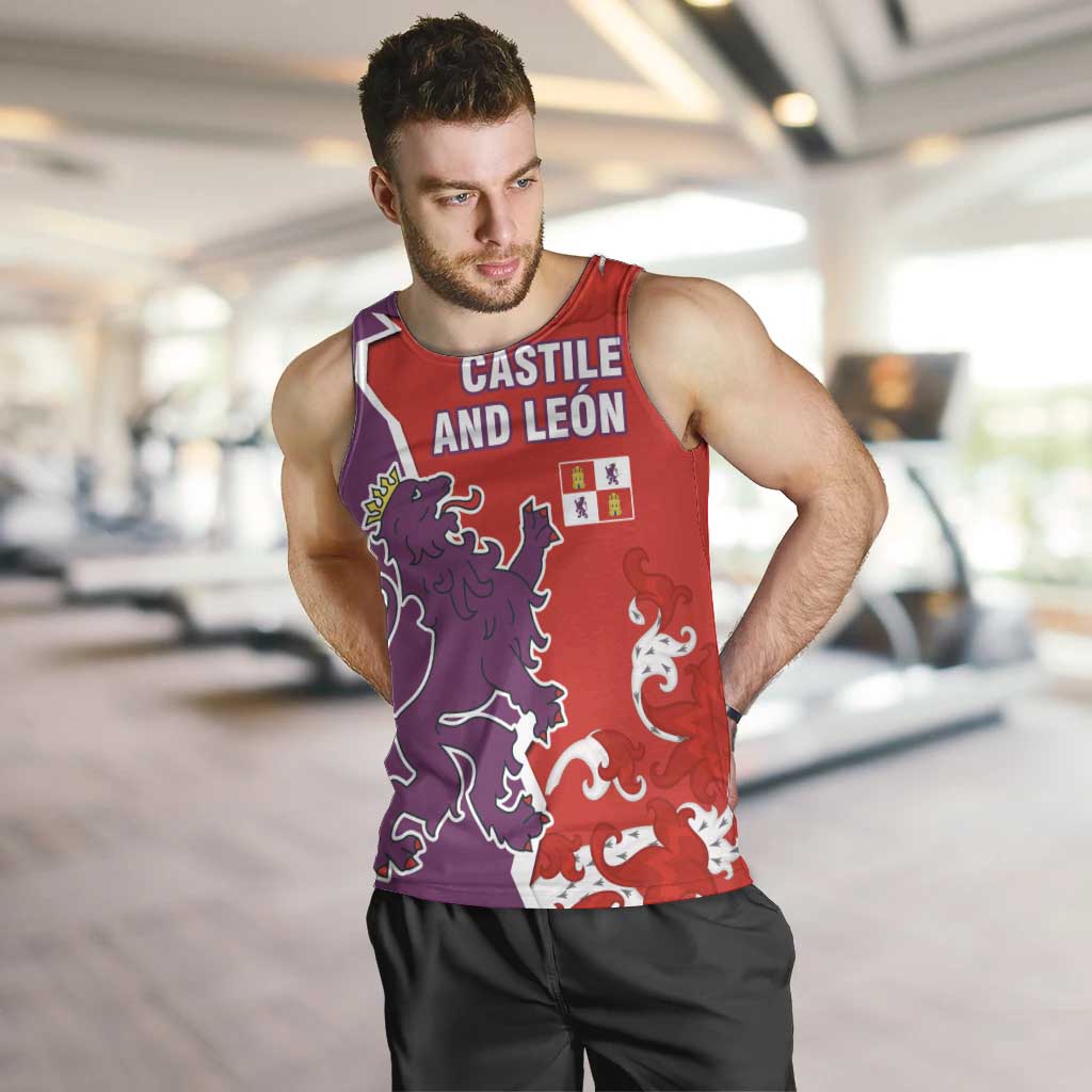 Castile and León Flag Men Tank Top Autonomous Community of Spain - Wonder Print Shop