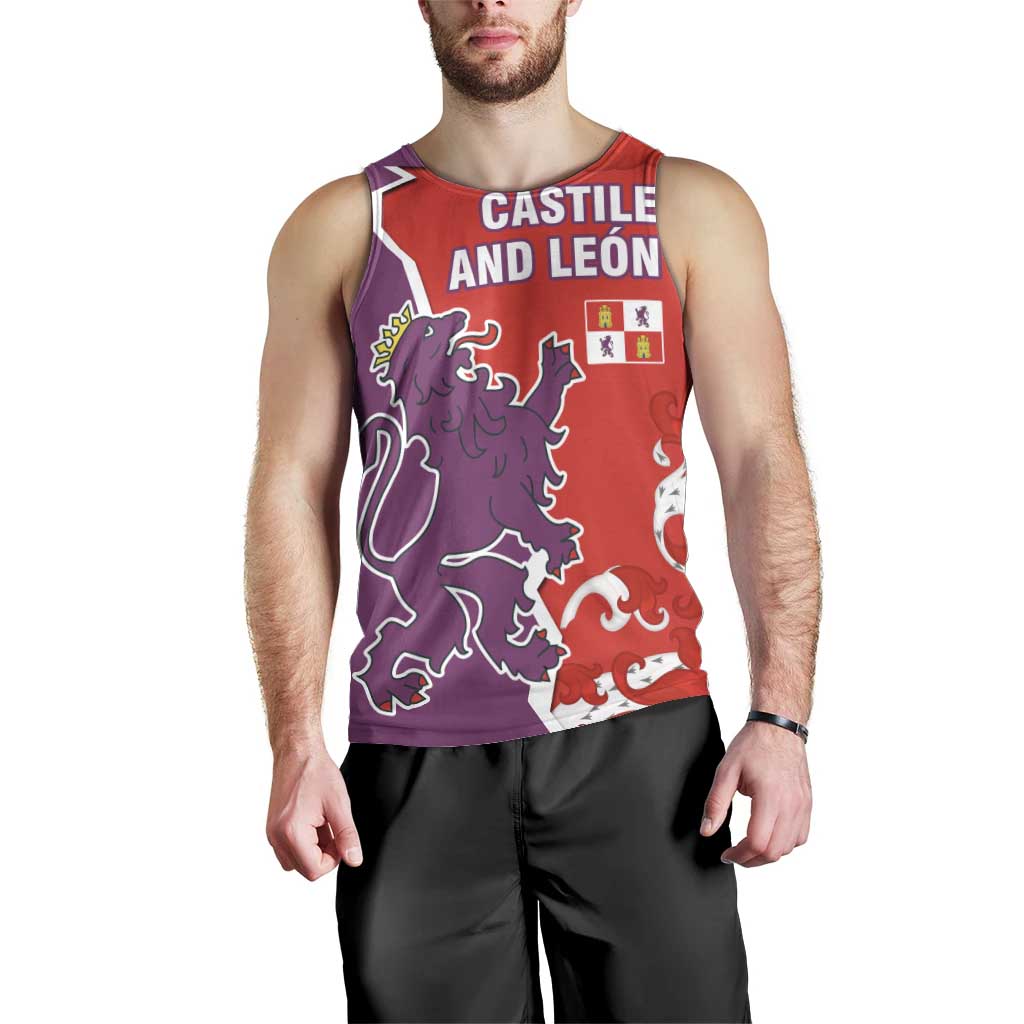 Castile and León Flag Men Tank Top Autonomous Community of Spain - Wonder Print Shop