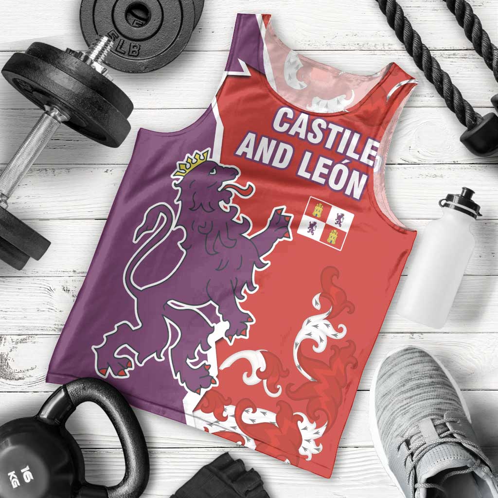 Castile and León Flag Men Tank Top Autonomous Community of Spain - Wonder Print Shop