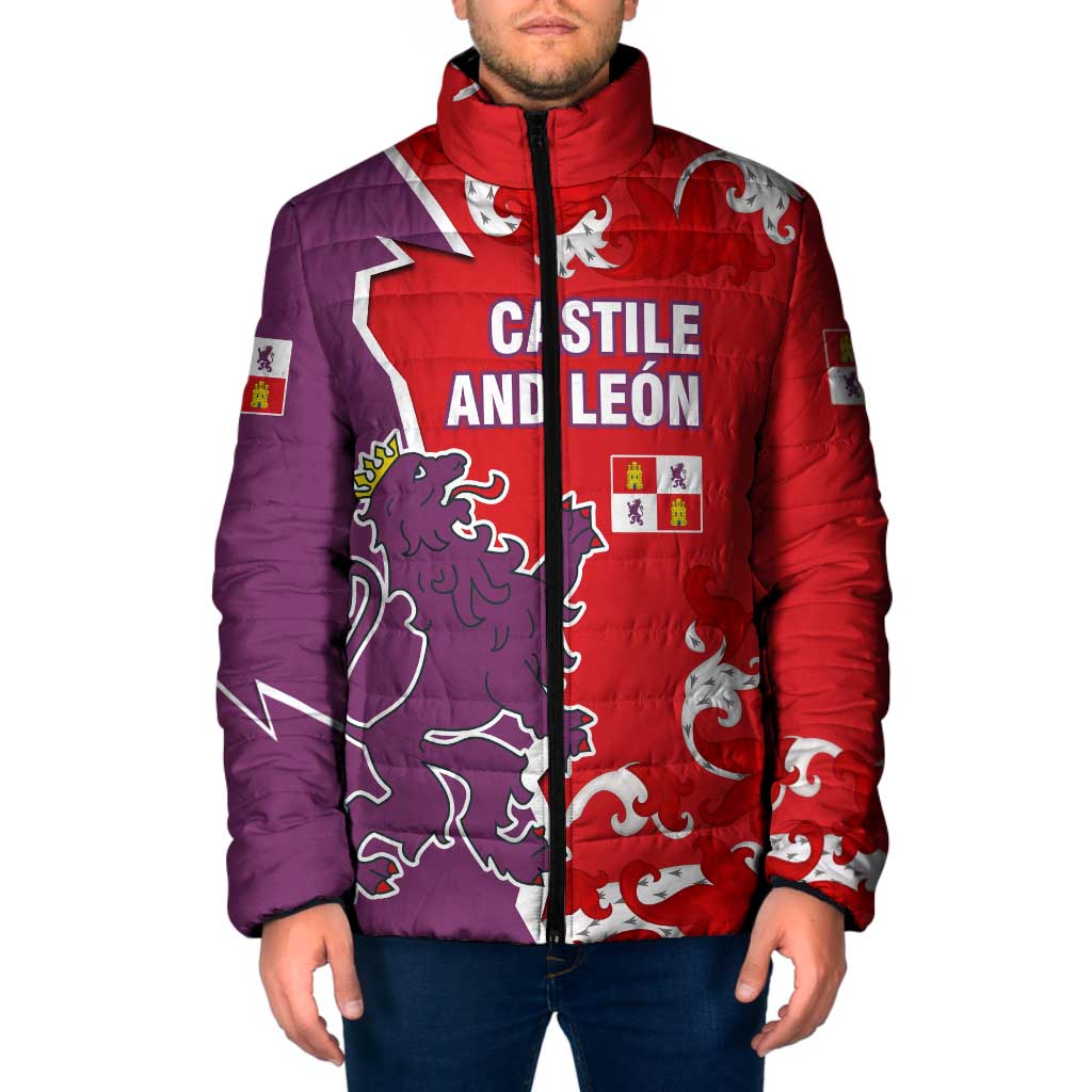 Castile and León Flag Padded Jacket Autonomous Community of Spain - Wonder Print Shop