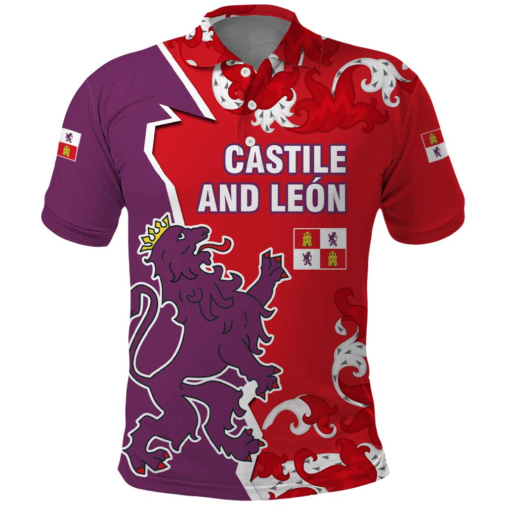 Castile and León Flag Polo Shirt Autonomous Community of Spain - Wonder Print Shop