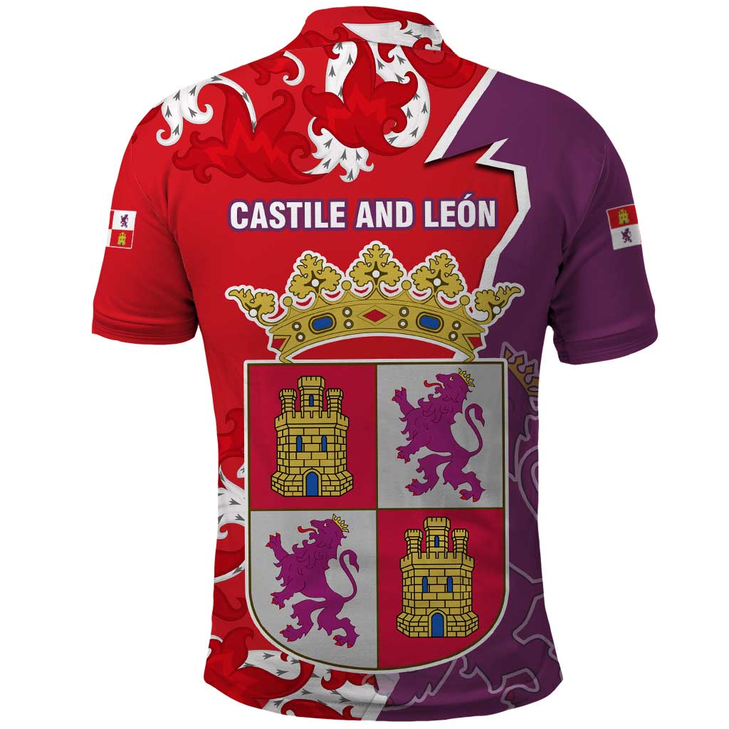 Castile and León Flag Polo Shirt Autonomous Community of Spain - Wonder Print Shop