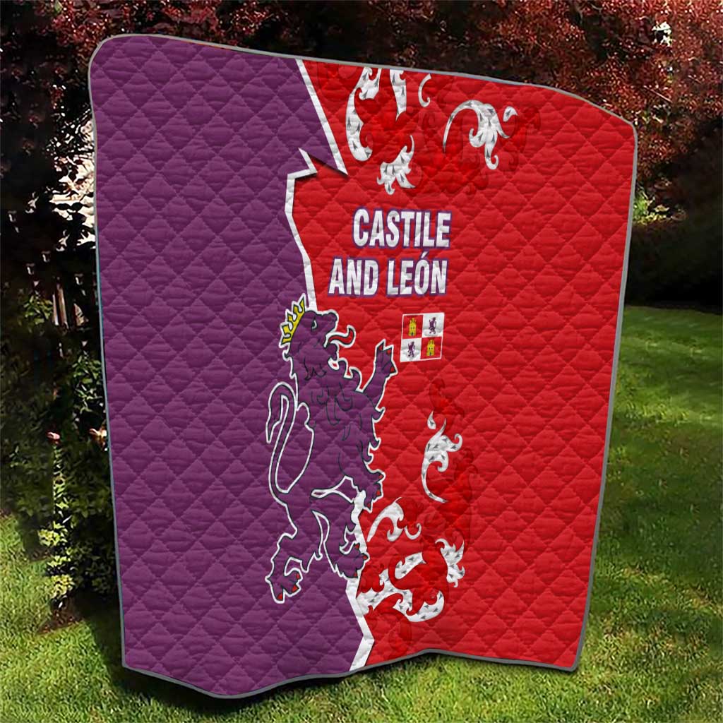 Castile and León Flag Quilt Autonomous Community of Spain - Wonder Print Shop