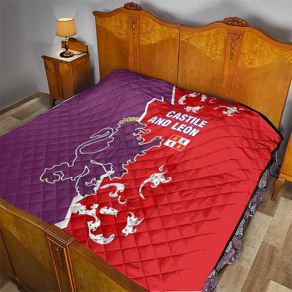 Castile and León Flag Quilt Autonomous Community of Spain - Wonder Print Shop