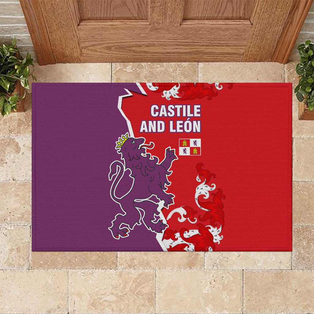 Castile and León Flag Rubber Doormat Autonomous Community of Spain - Wonder Print Shop