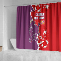 Castile and León Flag Shower Curtain Autonomous Community of Spain - Wonder Print Shop