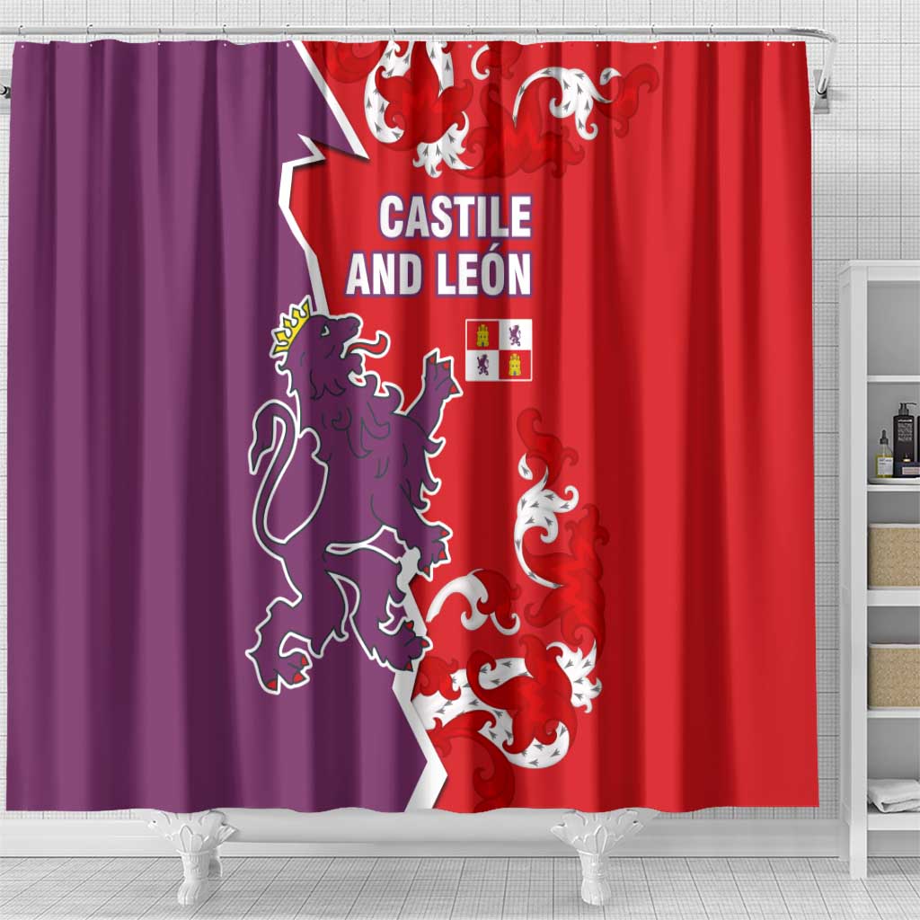 Castile and León Flag Shower Curtain Autonomous Community of Spain - Wonder Print Shop