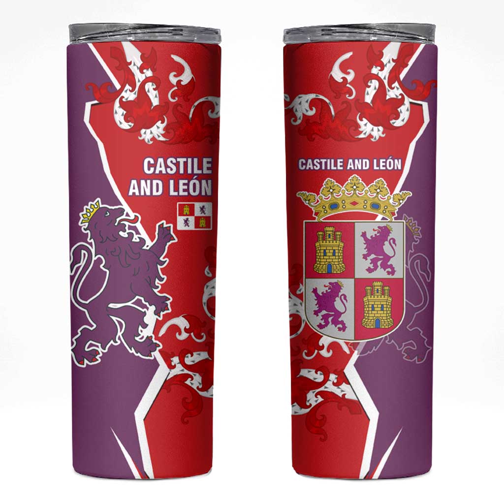 Castile and León Flag Skinny Tumbler Autonomous Community of Spain - Wonder Print Shop