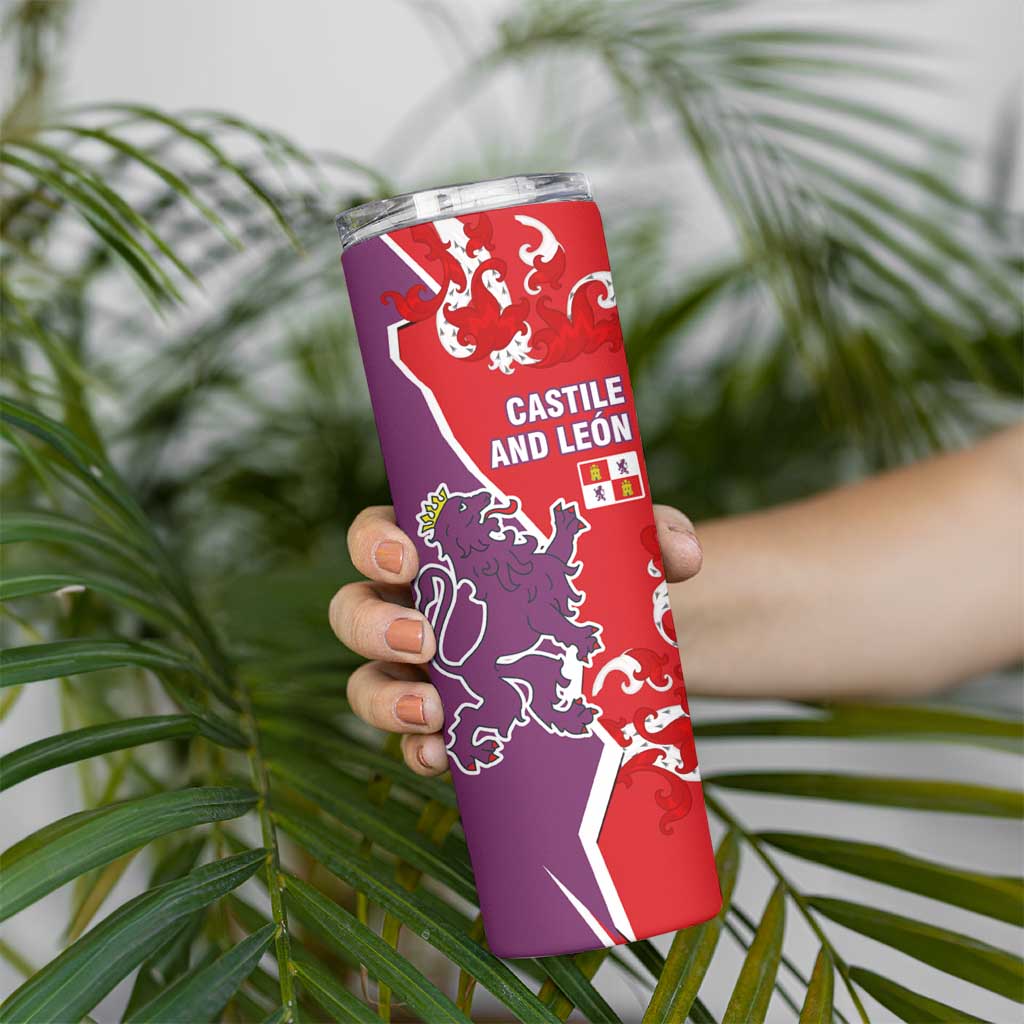 Castile and León Flag Skinny Tumbler Autonomous Community of Spain - Wonder Print Shop