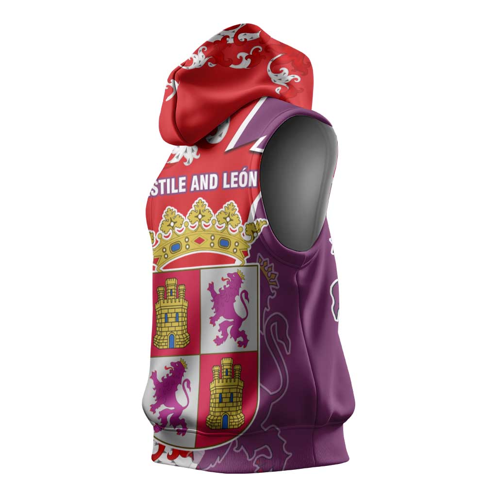 Castile and León Flag Sleeveless Hoodie Autonomous Community of Spain - Wonder Print Shop