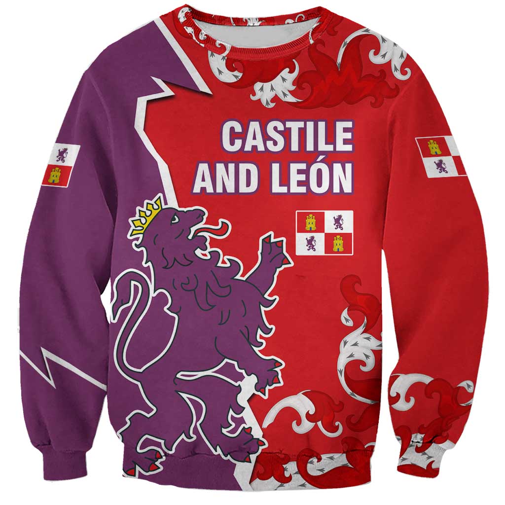 Castile and León Flag Sweatshirt Autonomous Community of Spain - Wonder Print Shop
