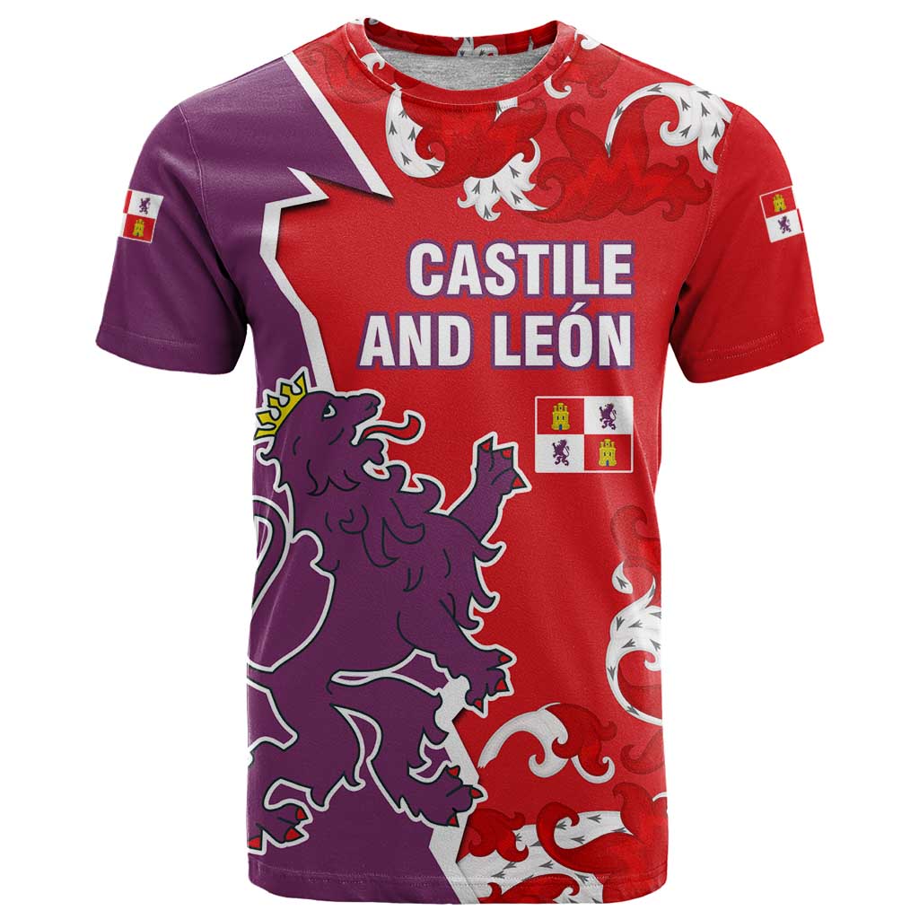 Castile and León Flag T Shirt Autonomous Community of Spain - Wonder Print Shop