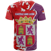 Castile and León Flag T Shirt Autonomous Community of Spain - Wonder Print Shop