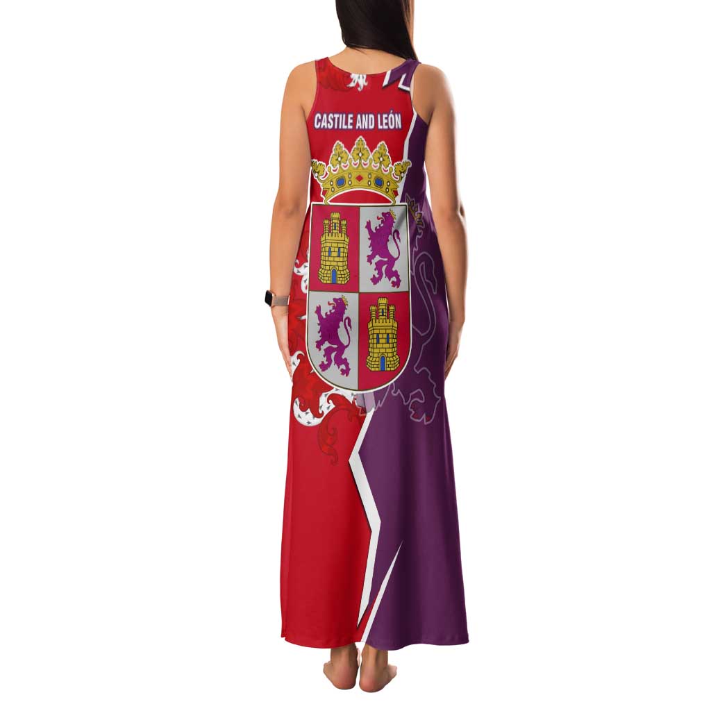 Castile and León Flag Tank Maxi Dress Autonomous Community of Spain - Wonder Print Shop