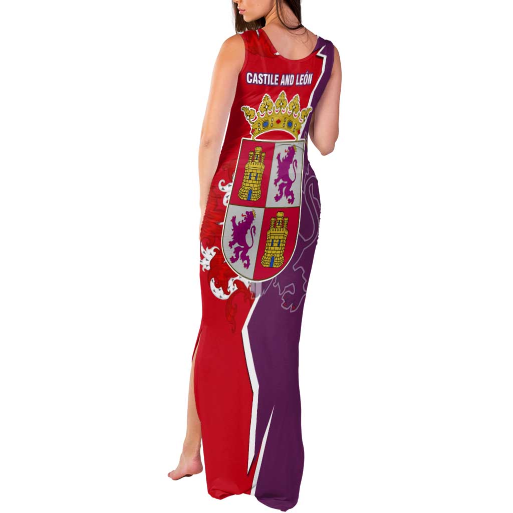 Castile and León Flag Tank Maxi Dress Autonomous Community of Spain - Wonder Print Shop