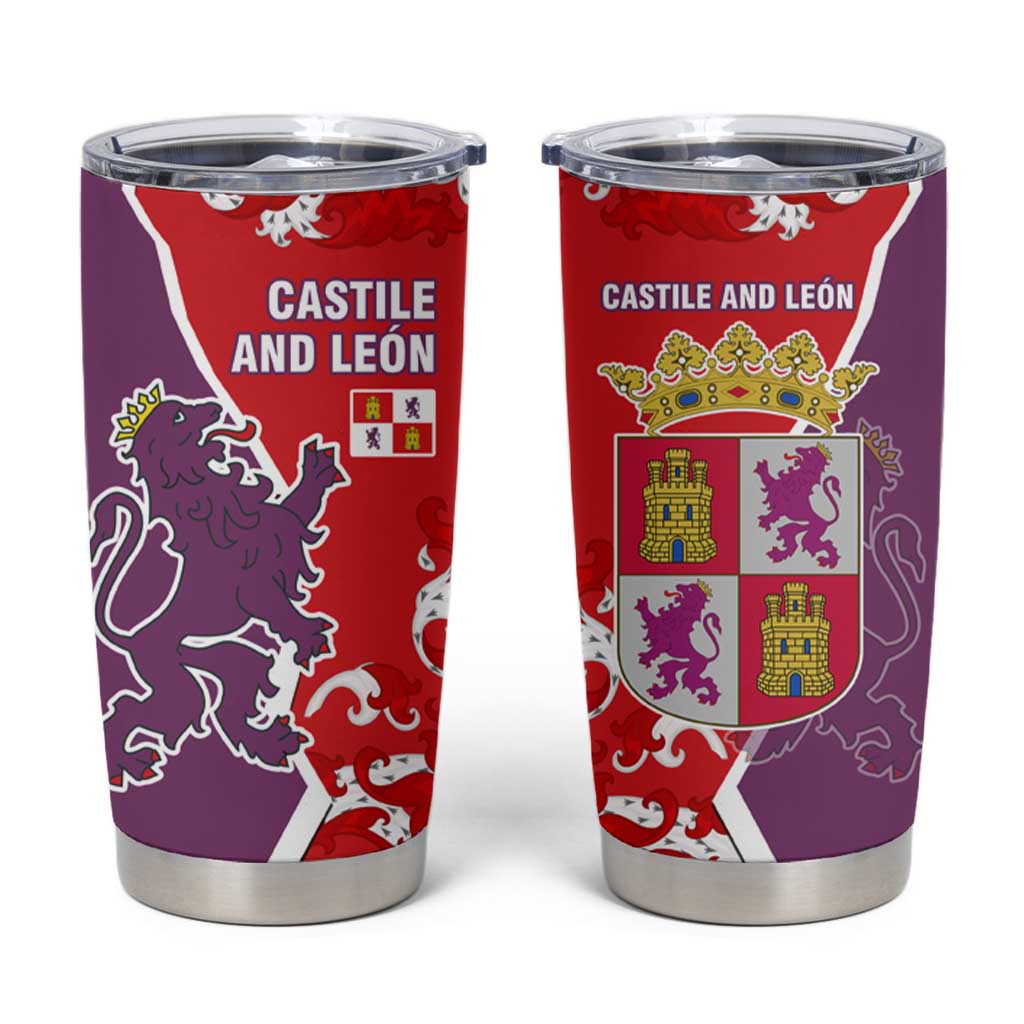 Castile and León Flag Tumbler Cup Autonomous Community of Spain - Wonder Print Shop