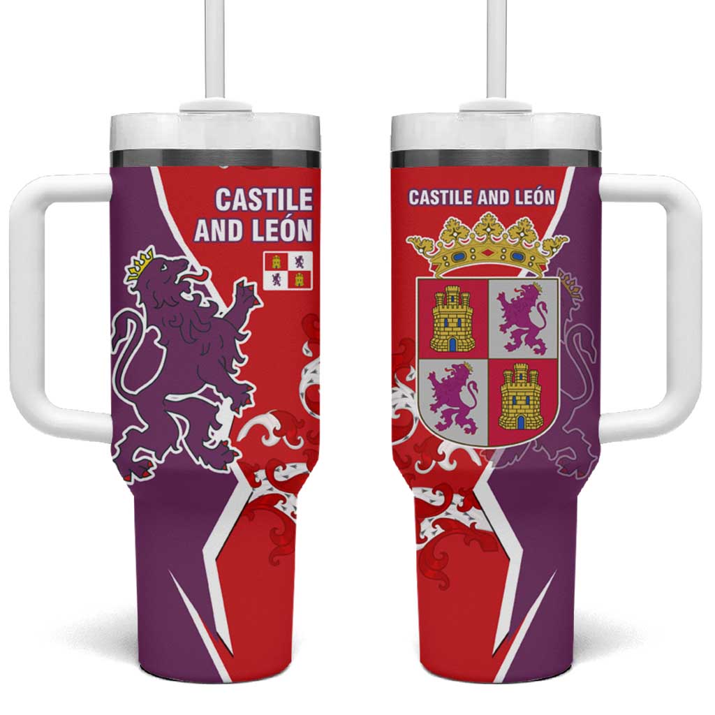 Castile and León Flag Tumbler With Handle Autonomous Community of Spain - Wonder Print Shop