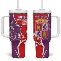 Castile and León Flag Tumbler With Handle Autonomous Community of Spain - Wonder Print Shop