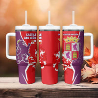 Castile and León Flag Tumbler With Handle Autonomous Community of Spain - Wonder Print Shop