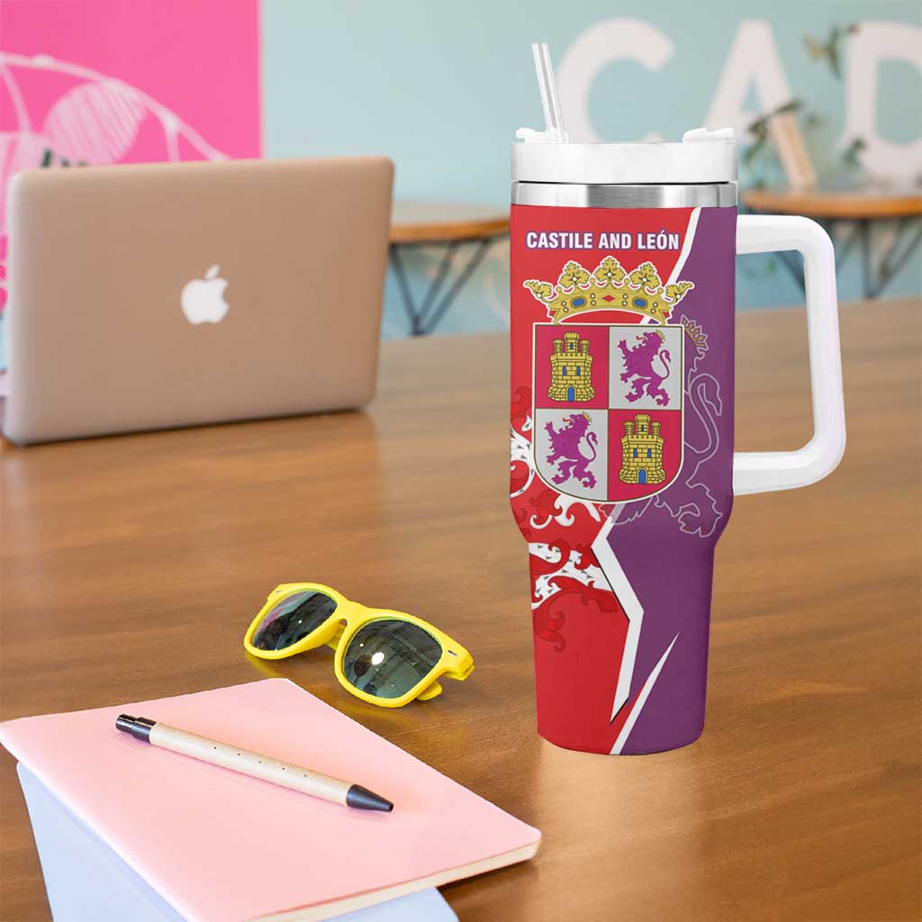 Castile and León Flag Tumbler With Handle Autonomous Community of Spain - Wonder Print Shop