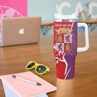 Castile and León Flag Tumbler With Handle Autonomous Community of Spain - Wonder Print Shop
