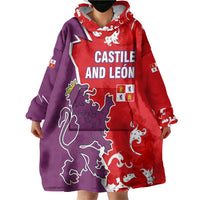 Castile and León Flag Wearable Blanket Hoodie Autonomous Community of Spain - Wonder Print Shop