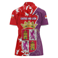 Castile and León Flag Women Polo Shirt Autonomous Community of Spain - Wonder Print Shop