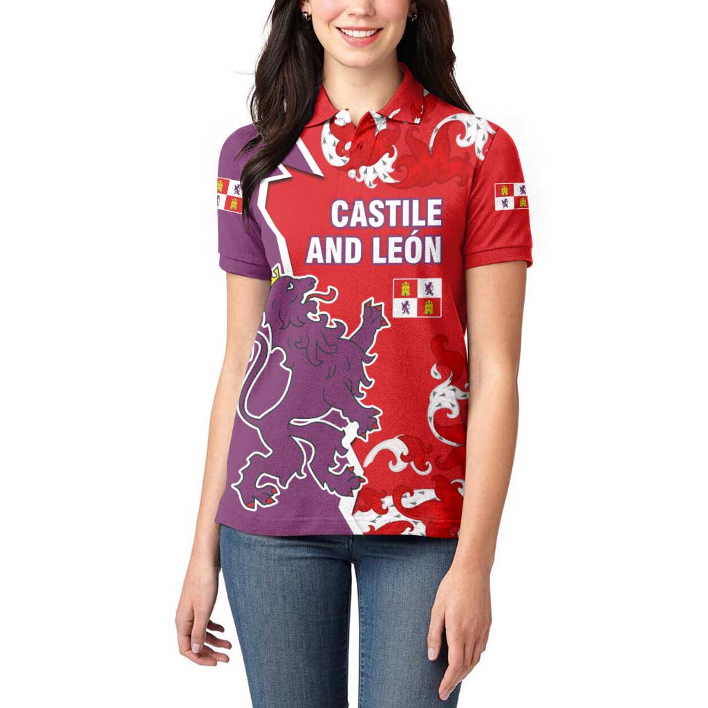 Castile and León Flag Women Polo Shirt Autonomous Community of Spain - Wonder Print Shop