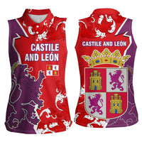 Castile and León Flag Women Sleeveless Polo Shirt Autonomous Community of Spain - Wonder Print Shop