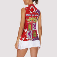 Castile and León Flag Women Sleeveless Polo Shirt Autonomous Community of Spain - Wonder Print Shop