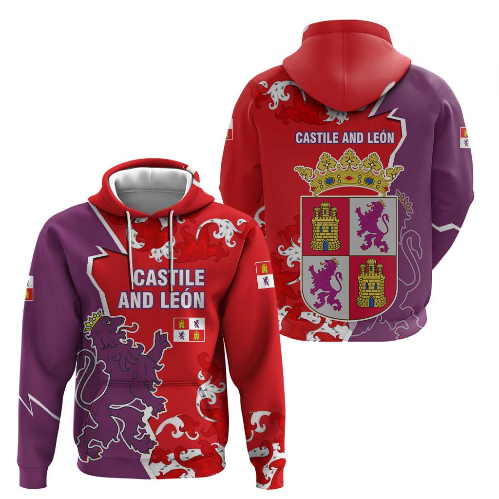 Castile and León Flag Zip Hoodie Autonomous Community of Spain - Wonder Print Shop