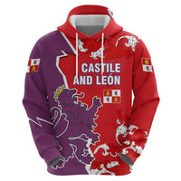 Castile and León Flag Zip Hoodie Autonomous Community of Spain - Wonder Print Shop