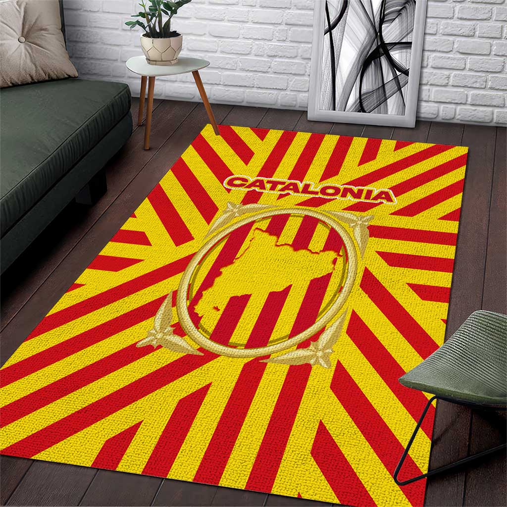 Catalonia Flag Area Rug Autonomous Community of Spain - Wonder Print Shop